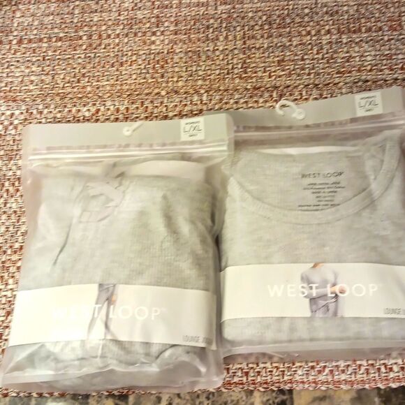 West Loop Lounge Long Sleeve Top & Joggers Gray Women's New With Tags L/XL - Picture 1 of 11